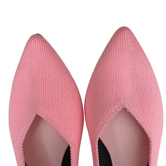 Rothys The Point II Pink Knit Pointed-Toe Flats Womens Shoes New Without Box 7 - Picture 5 of 7